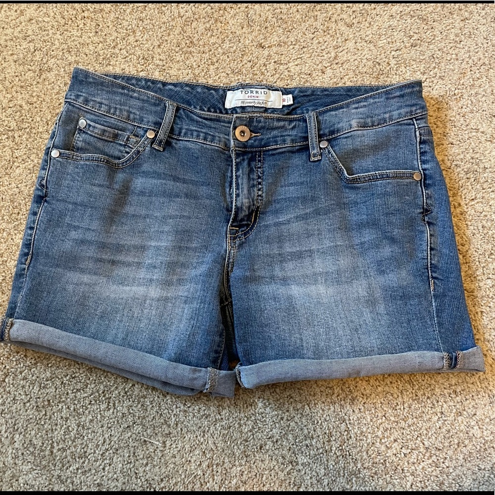Torrid Mid-rise Cuffed Denim Shorts